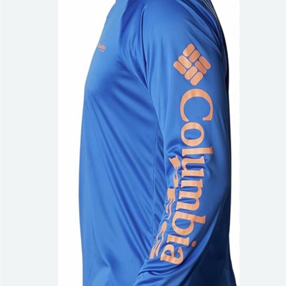 Columbia PFG blue half zip fishing long sleeve shirt